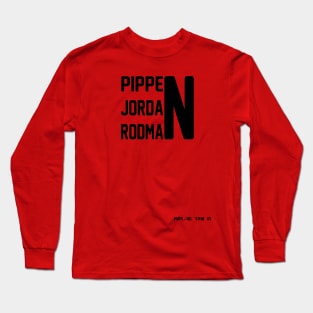 1995 - 1996 Jordan Pippen Rodman Chicago Bulls Long Sleeve T-Shirt